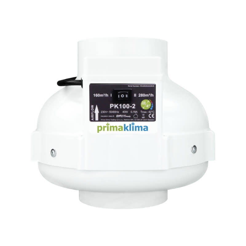 Prima-Klima Rohrventilator 2-Stufen 100mm - 160/280m³/h